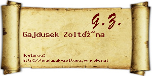 Gajdusek Zoltána névjegykártya